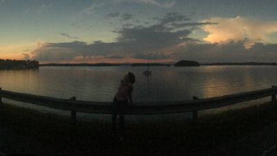 Dusk effect from the dam
