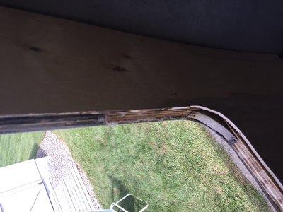 Close up of window and wall construction in place