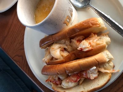 My version of lobster bisque and rolls