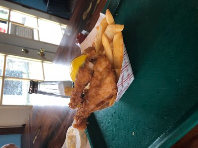 A dive seafood place at the harbor