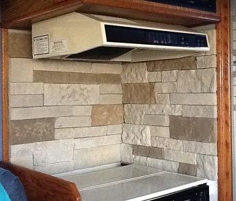 Stone backsplash