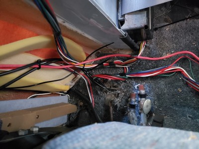 Wires run through floor (difficult to see)
