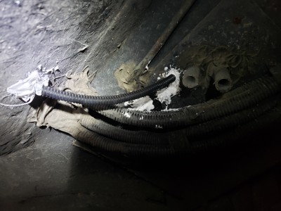 Wires from below into battery box