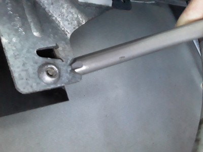 This is how much you need to drill before pushing the steel rivet pin out.  Don't need to drill all the way thru.