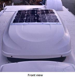 50W panel on A/C shroud from front